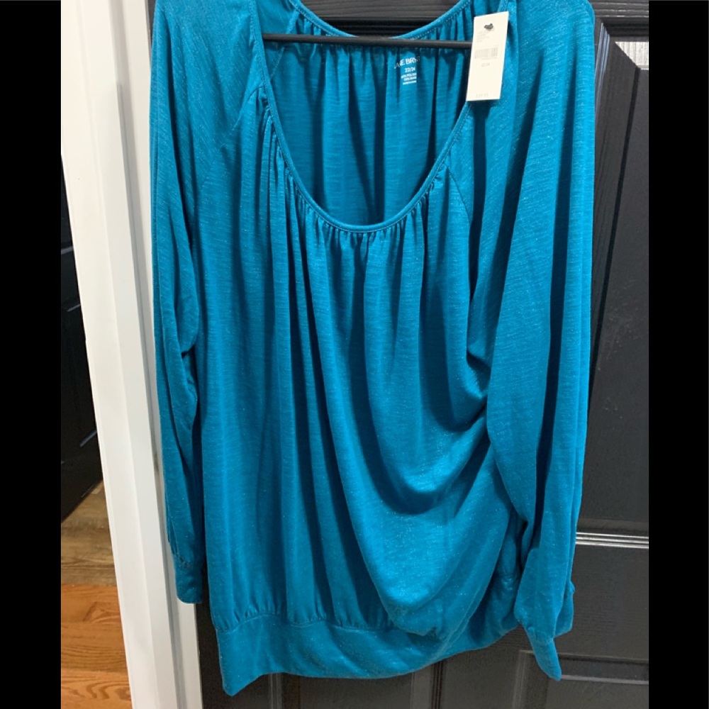 Lane Bryant teal shimmering top size 22/24w